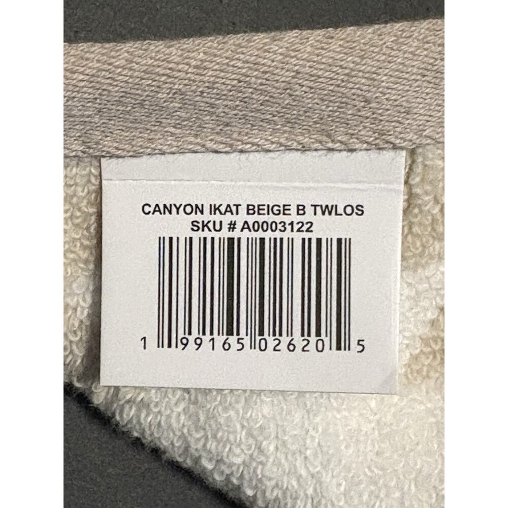 Wrangler Bath Hand Towels Canyon Ikat Beige Set Of 3 Pcs Aztec Southwestern Tan - Picture 6 of 10